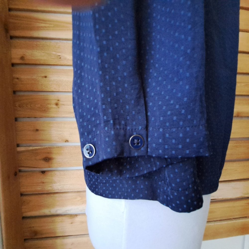 Cabi Polka Dots Top 3/4 Sleeve Size M Navy Blue Color Great Condition - Picture 4 of 12